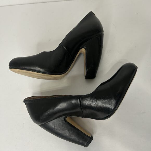 OFFICE London Black Leather Heel Pumps Size 37 - Picture 6 of 10